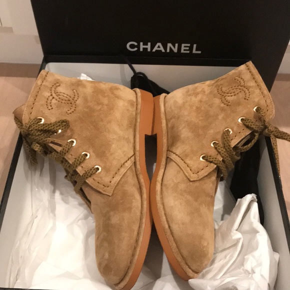 CHANEL Shoes - NEW WITH TAGS Beige CHANEL Lace Up Boots